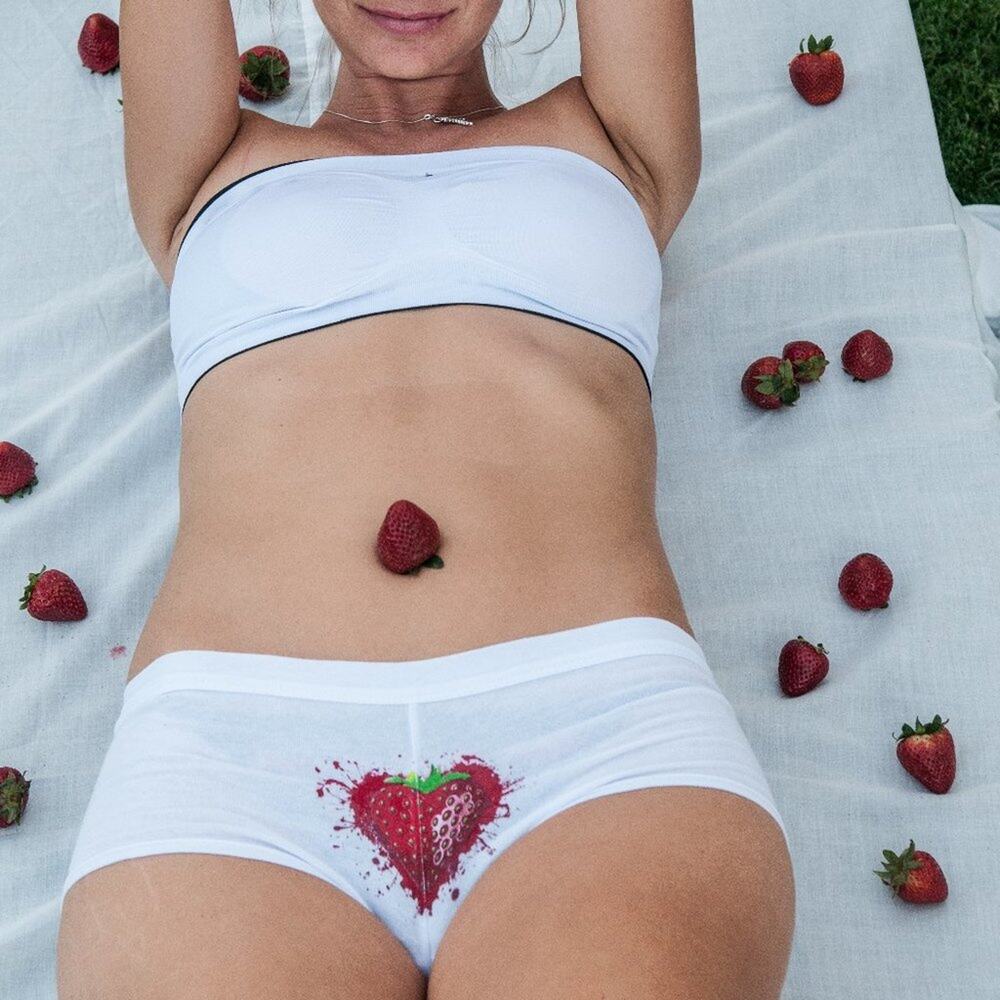 Heaven Scent Intimates White Panty XS Boyshort Strawberry Perfume Cotton NEW